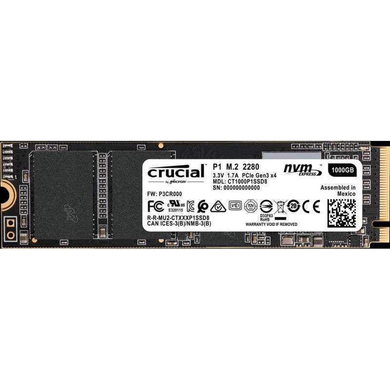 DISCO DURO SSD NVME CRUCIAL P1 SSD 1TB 3D NAND PCIe M.2