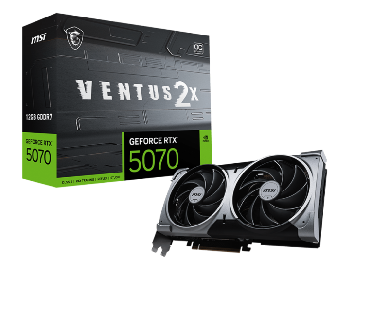 TARJETA DE VIDEO MSI RTX 5070 VENTUS 2X 12GB DDR7 OC